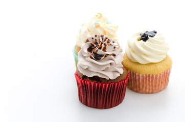 Cupcakes isolated on white background
