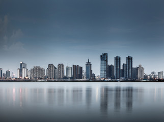 Obraz na płótnie Canvas shanghai skyline with reflection,China
