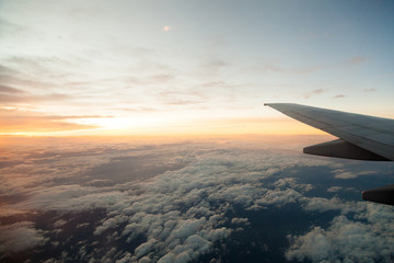 Fototapeta na wymiar Classic image through aircraft window onto jet engine