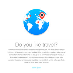 Travel icon. Map of the earth