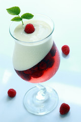 Raspberry panna cotta