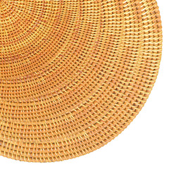 Fototapeta na wymiar Woven Rattan in Round Pattern Isolated with Clipping Path.
