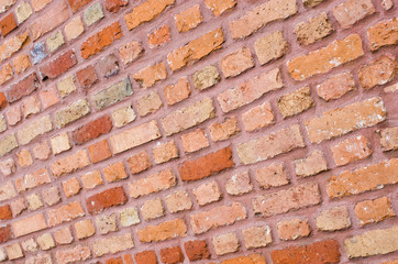 Wall with diagonal bricks