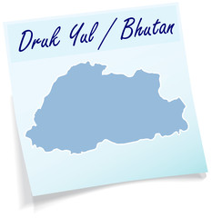 Bhutan als Notizzettel