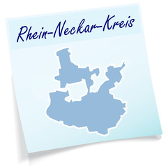 Rhein-Neckar-Kreis als Notizzettel