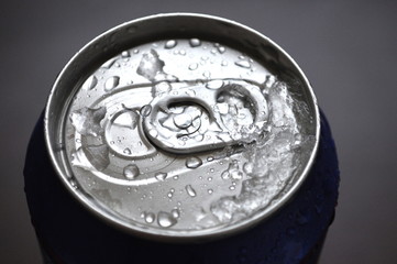 Aluminum Soda, Beer Can With Water Drops