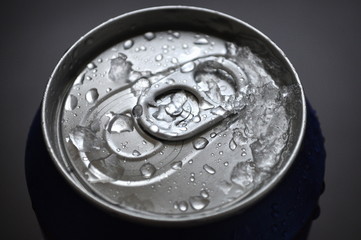 Aluminum Soda, Beer Can With Water Drops