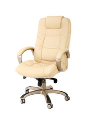 The office chair from beige leather