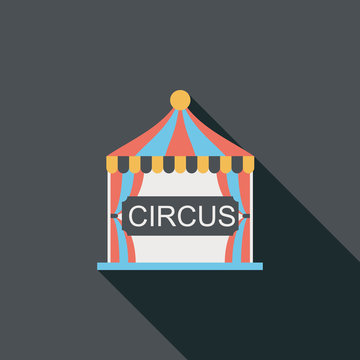 circus flat icon with long shadow