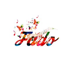 Naklejka premium Colorful vector Fado design with butterflies