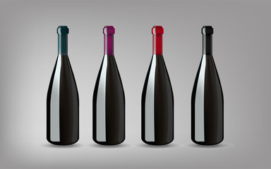 Wine Bottle with On grey Background Isolated. Ready For Your Des
