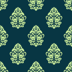 Seamless green floral pattern