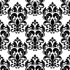 Vintage seamless floral pattern with arabesque elements