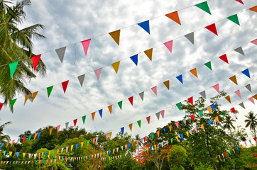 festival flag in nature background