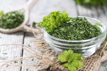 Small bowl with dried Parsley