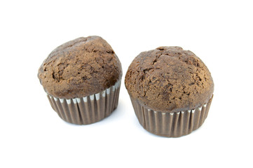 Chocolate Muffin Isolated on a White Background