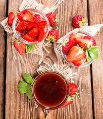 Bowl with Strawberry Sauce