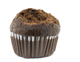 Chocolate Muffin Isolated on a White Background