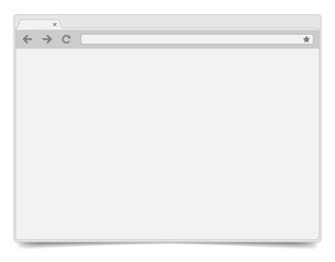 Simple opened browser window on white background with shadow.