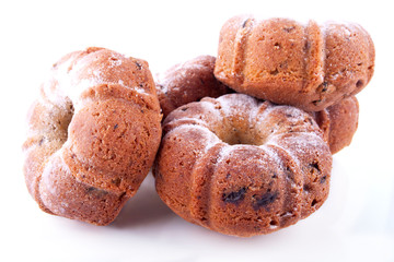 The pile of fresh baked cakes