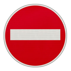 panneau routier d'interdiction, sens interdit