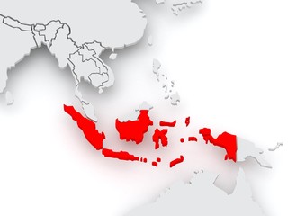 Map of worlds. Indonesia.