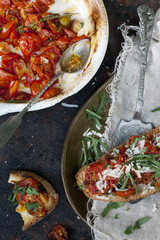 cherry tomatoes baked with italian bruschetta
