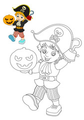 Obraz na płótnie Canvas Cartoon character - halloween - illustration for the children