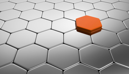 Orange Silber Baustein Konzept