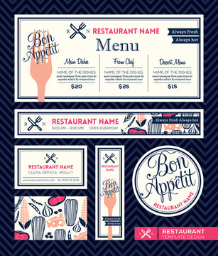 Bon appetit Restaurant Set Menu Graphic Design Template