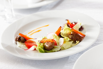 fresh salad with mozzarella