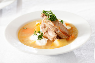 soup with meat