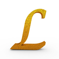 3d "L" Gold Letter with Bump - isolated