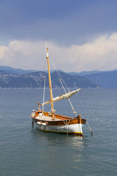 Small wooden sail ship