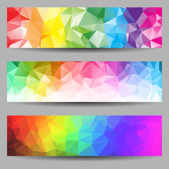 Fototapeta premium Set of banners with abstract triangles
