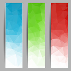 Set of banners with abstract triangles