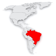 Fototapeta premium Map of worlds. Brazil.