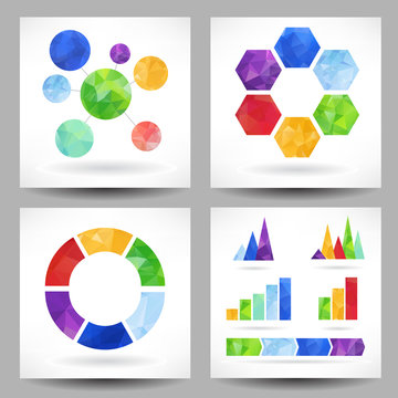 Set of charts with abstract triangles