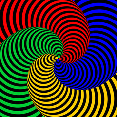 Design colorful swirl circular movement illusion background