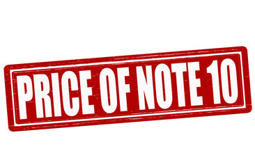 Price of note ten