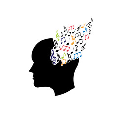 Concept of musical brain logo