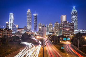 Fototapeta na wymiar Atlanta, Georgia Skyline over Freedom Parkway