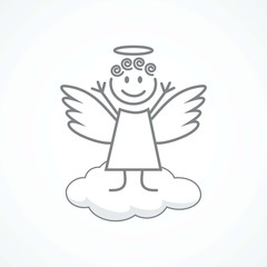 Angel wings on a cloud