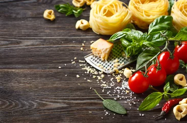 Photo sur Plexiglas Anti-reflet Manger Ingrédients de la cuisine italienne.