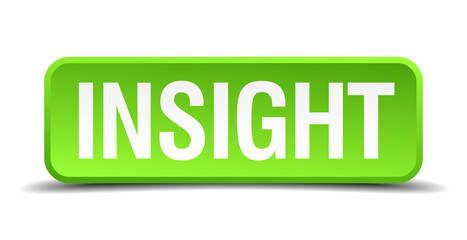 Insight green 3d realistic square isolated button