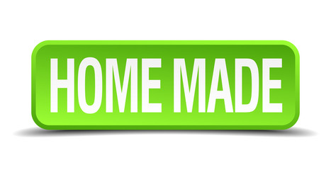 home made green 3d realistic square isolated button