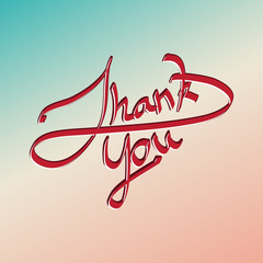 Thank you hand lettering. Handmade calligraphy