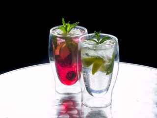 Mojito cocktails - original and strawberry