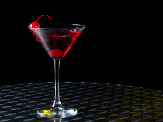 Glass with a red cocktail