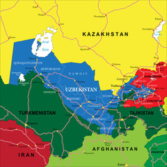 Uzbekistan map